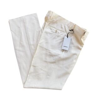 LARDINI Men's Cream Tailored Trousers Pants Size 50 Italy US 34 NWT Mad in Italy